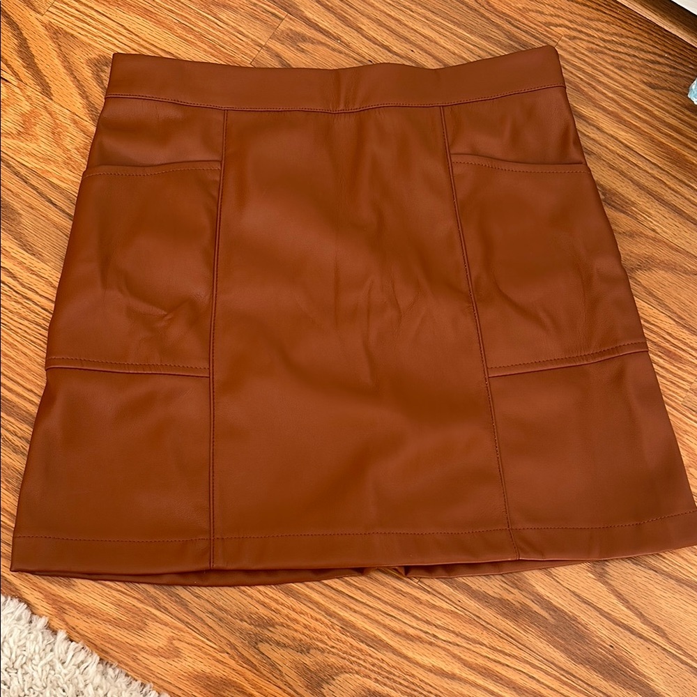 Brown Leather Skirt